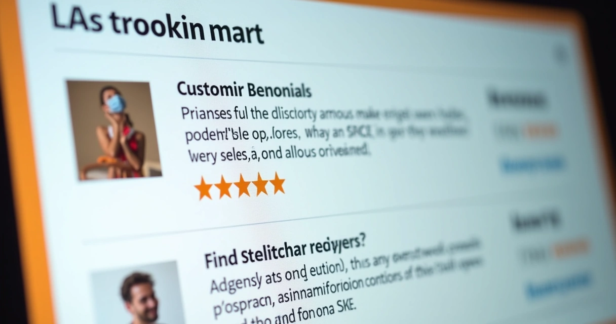 Avaliações e depoimentos de clientes em tela de e-mail para e-commerce 