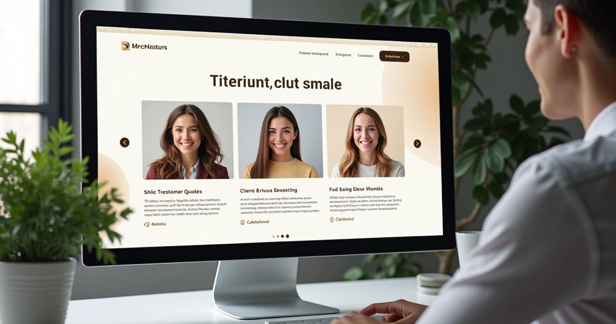 Área de site mostrando depoimentos e logotipos de clientes satisfeitos