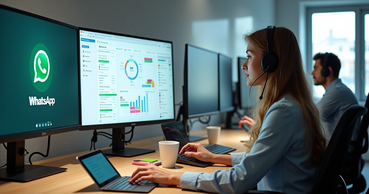 Equipe de provedores de internet utilizando computadores para envio automatizado de mensagens