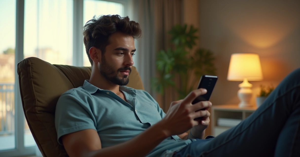 Pessoa realizando sessão terapêutica online em casa 