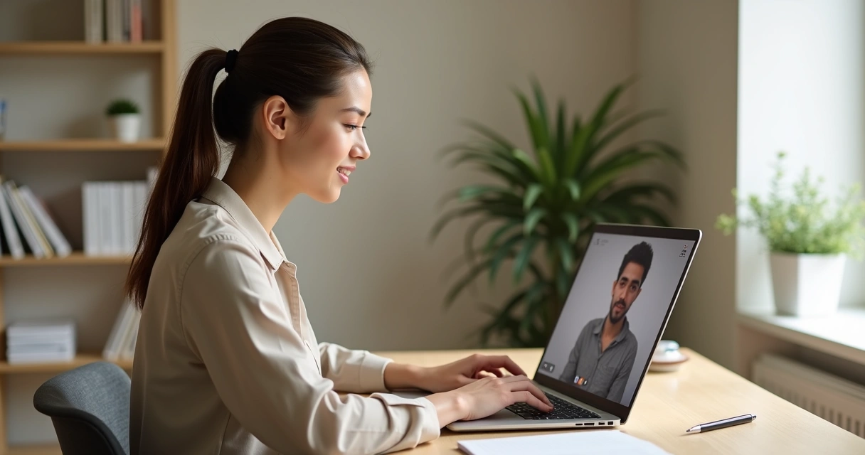 Psicanalista em atendimento online acolhedor com paciente brasileiro