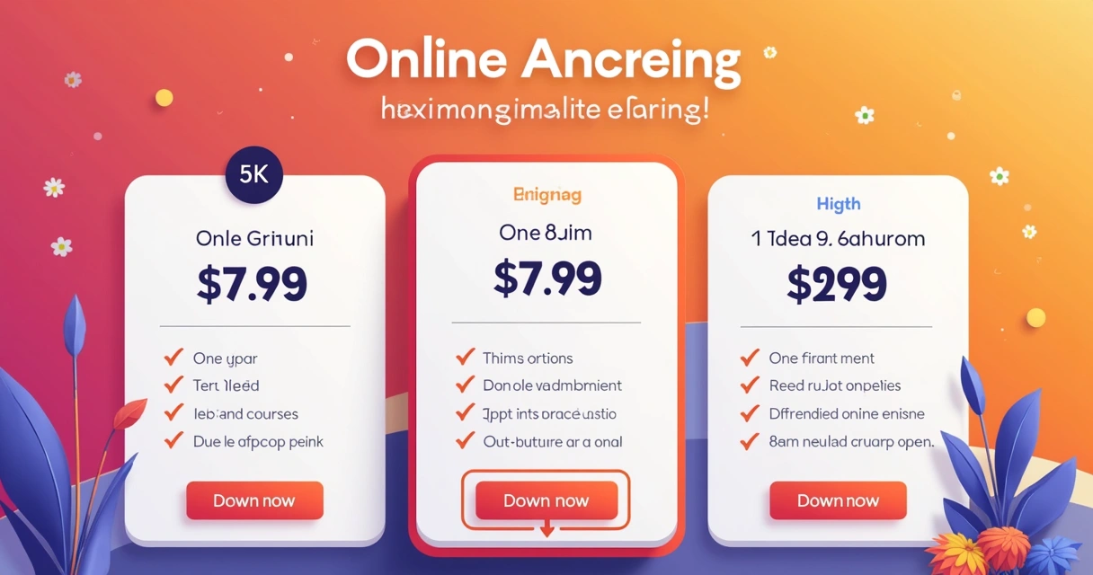 Exemplo de página de vendas com três opções de preço e ancoragem visual