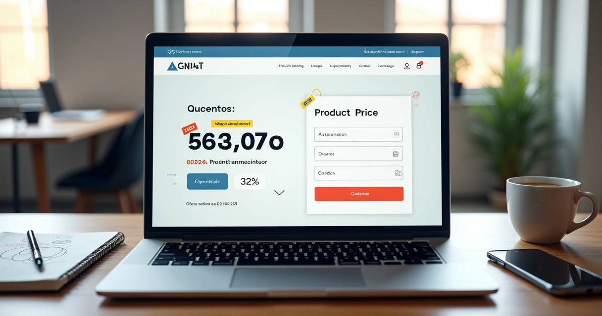 Tela de landing page com destaque para preço, botão de compra e elementos de urgência 