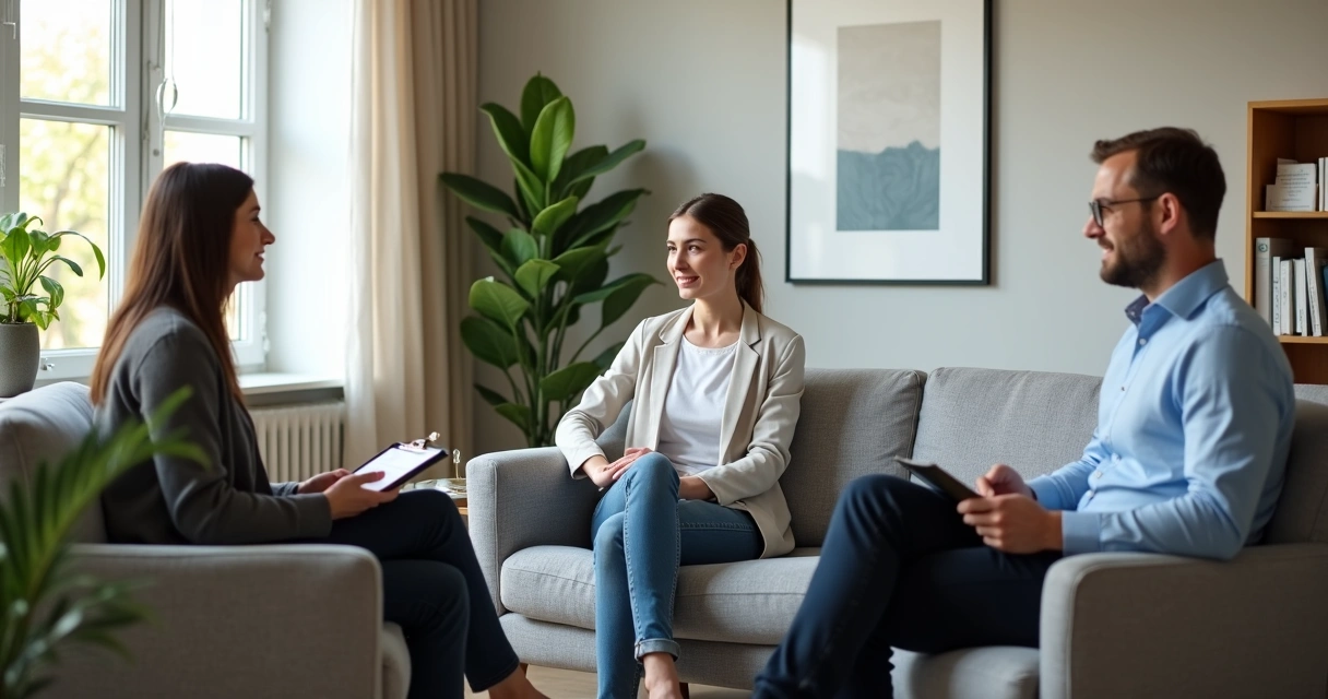 Psicólogo e psiquiatra conversando com paciente sobre tratamento combinado 