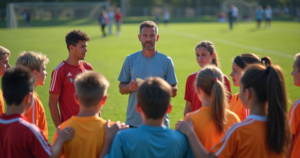 Psicólogo conduz dinâmica em grupo com jovens jogadores 