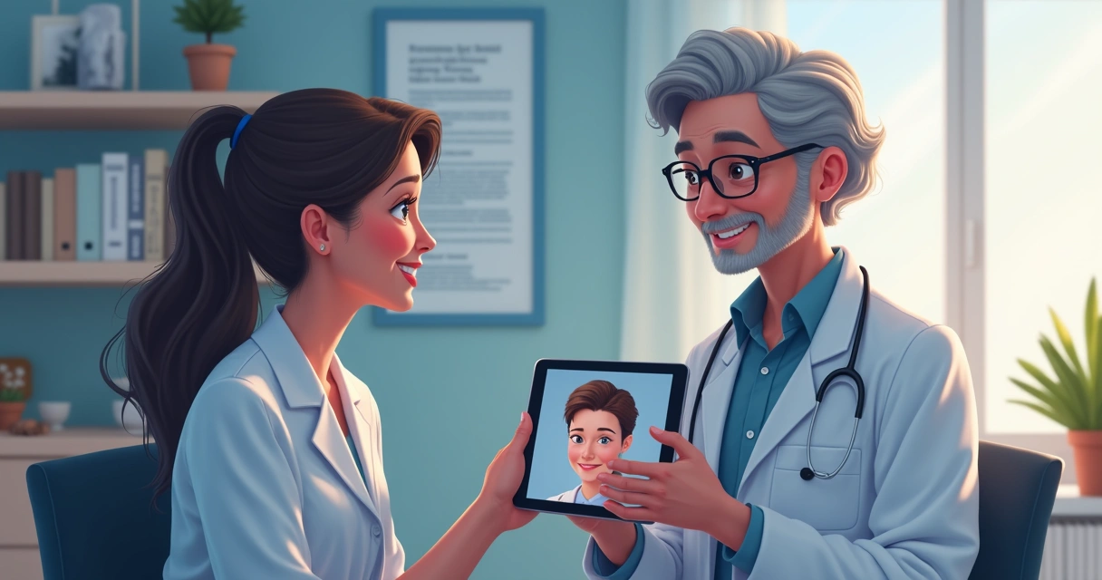 Psiquiatra atendendo paciente online 