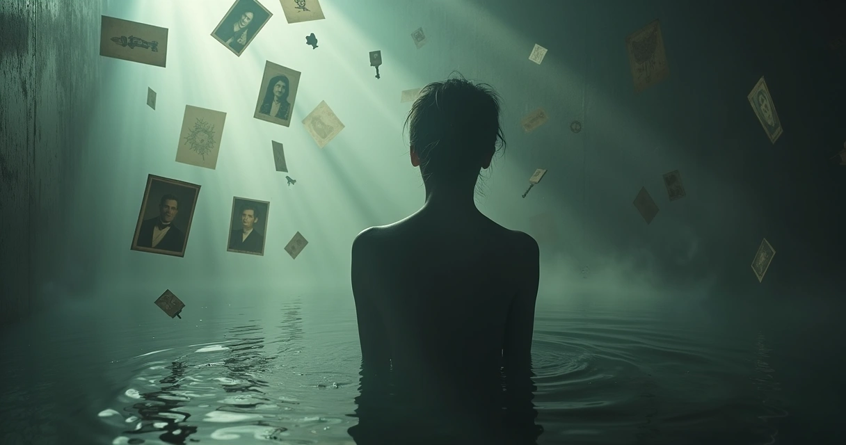 Elementos simbólicos representando o inconsciente e padrões familiares 