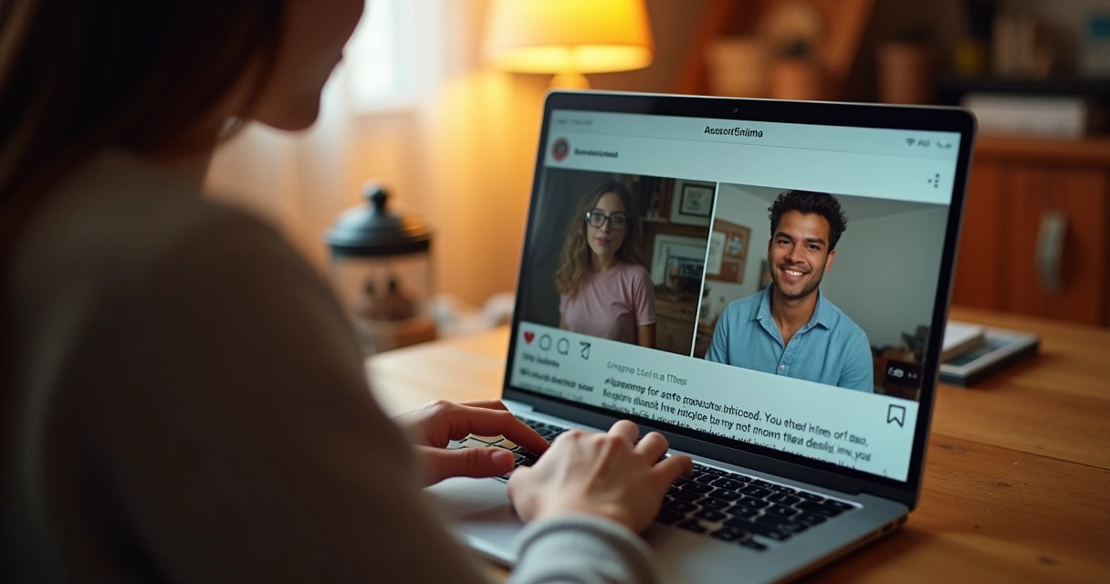 Pessoa fazendo publicação autêntica em rede social 