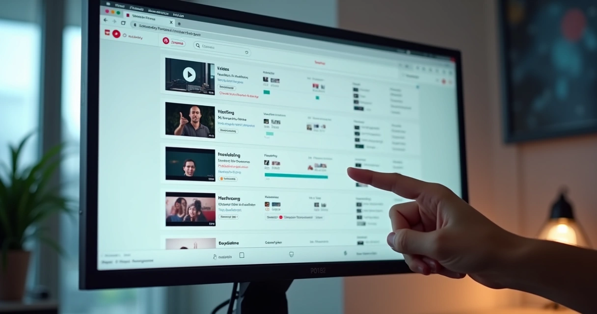 Monitor showing automatic uploads on various social networks