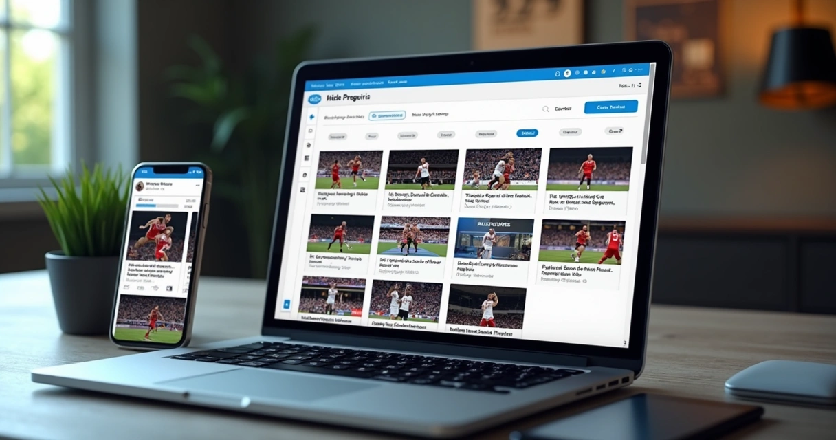 Agendamento de vídeos esportivos em várias redes sociais 