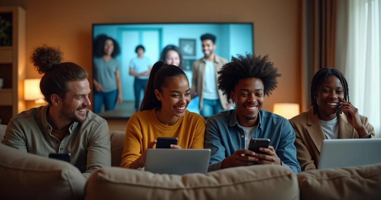 People watching short videos on different devices. 