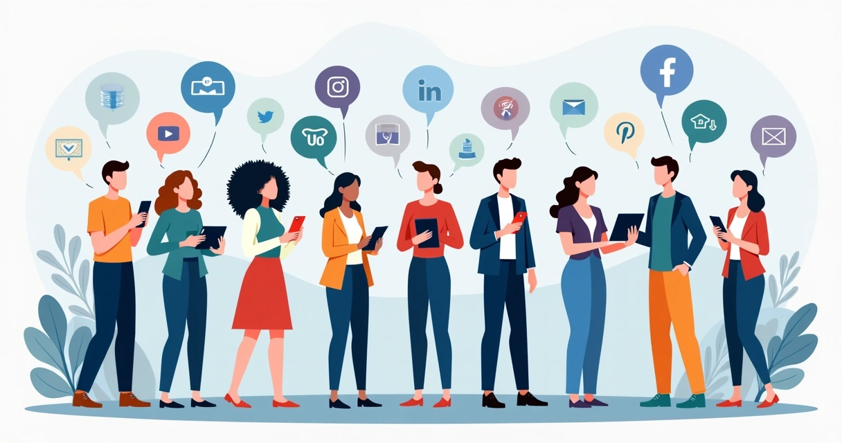 Representação de diversos cidadãos usando diferentes dispositivos 