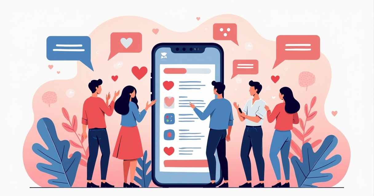 Pessoas interagindo com publicações em redes sociais