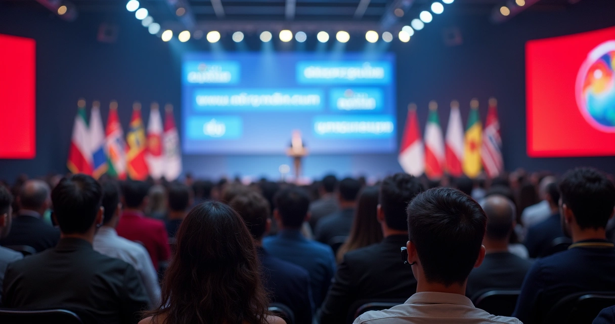 Público diverso em conferência internacional 
