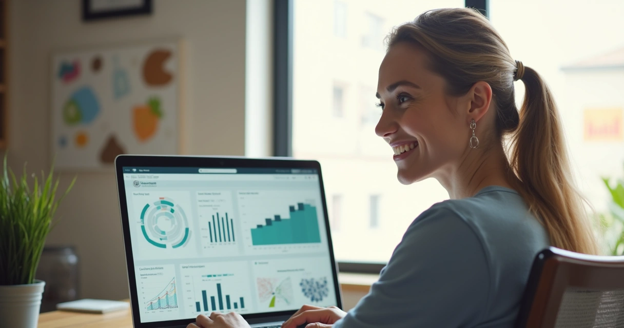 Mulher usando computador pesquisando sobre programas de emagrecimento 