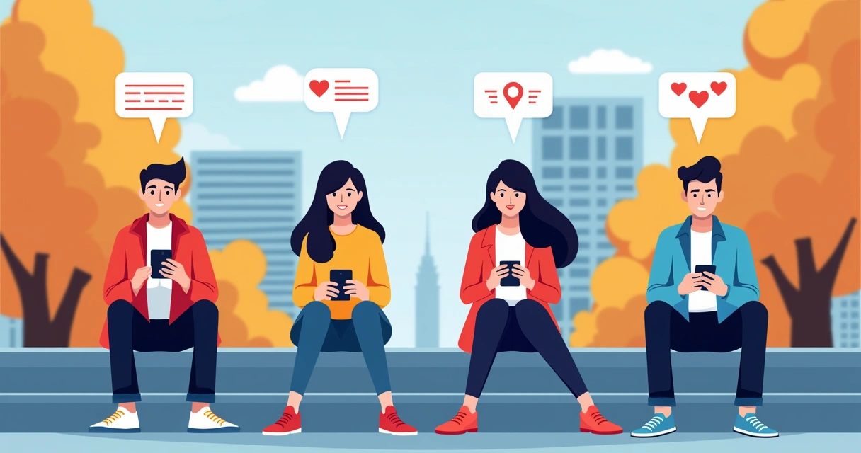 Jovens utilizando smartphones para apoiar campanha política com Pix