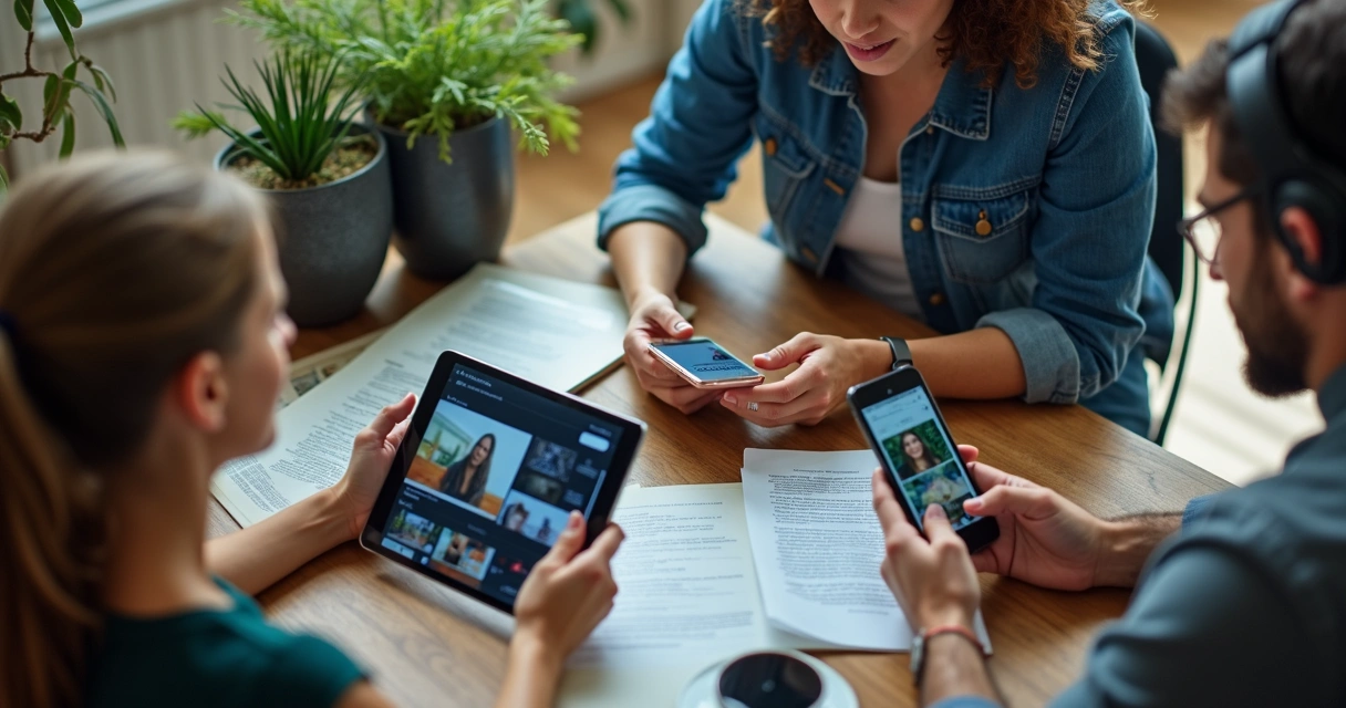 Usuários consumindo conteúdo em diferentes dispositivos 