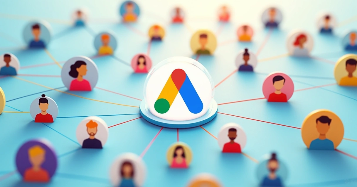 Representação de públicos personalizados conectados em rede no Google Ads 