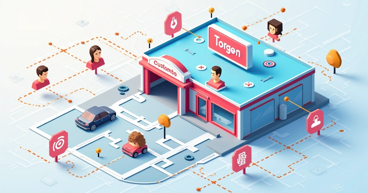 Ilustração de segmentação de público para oficina mecânica 