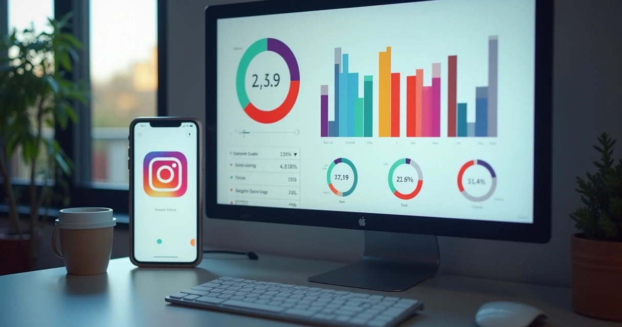 Análise de público de seguidores do Instagram em gráfico colorido