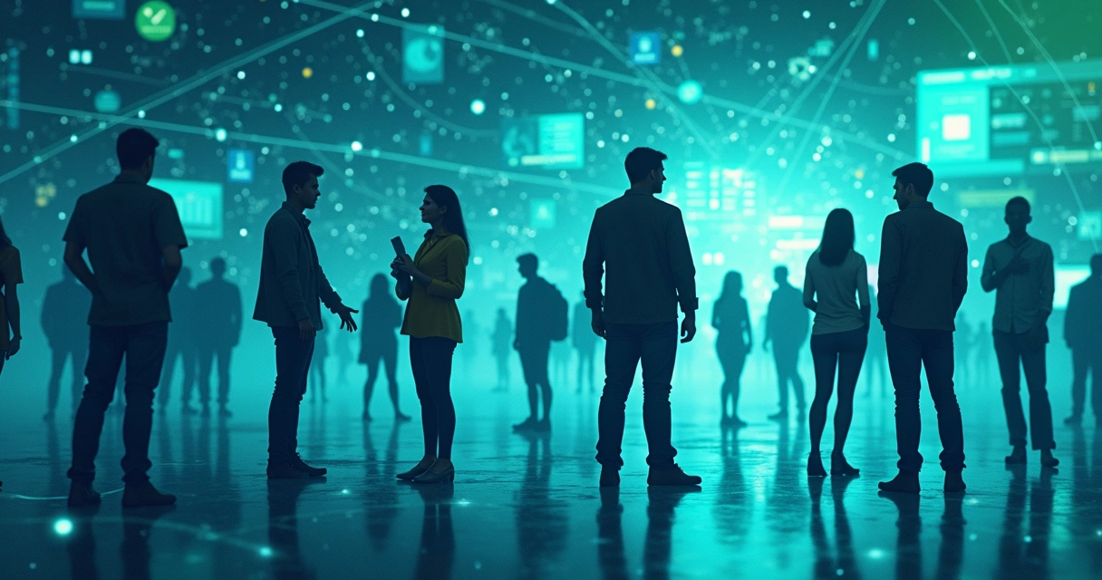 Gráfico de pessoas conectando dados representando públicos semelhantes