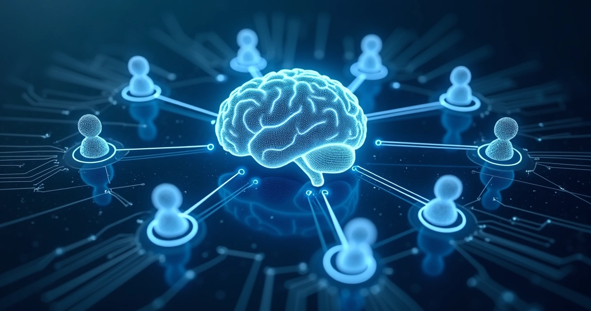 Ilustração de IA conectando perfis de público semelhante 