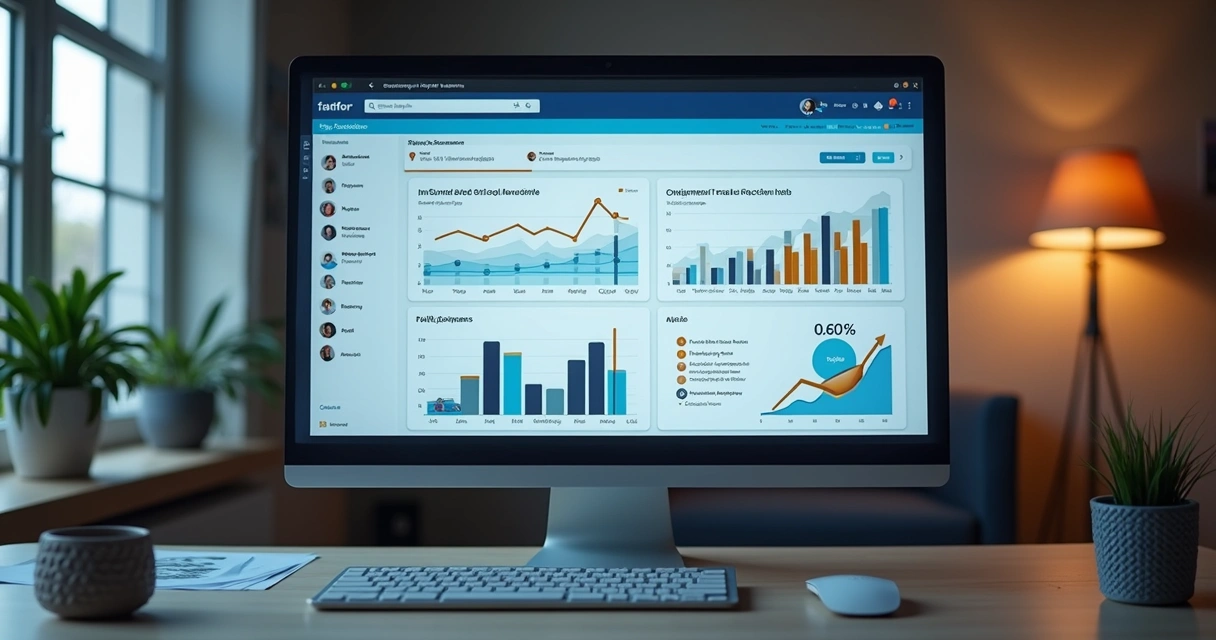 Públicos segmentados de redes sociais em tela de computador 