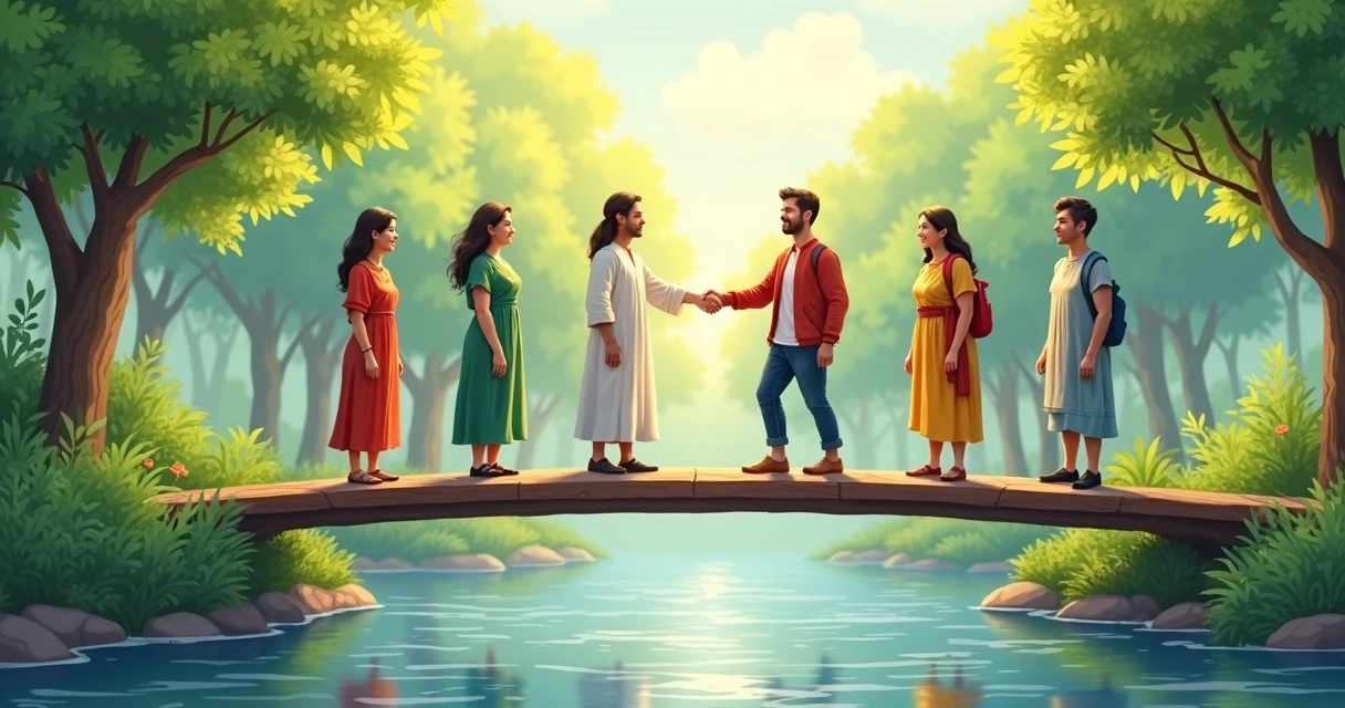 Personas de diferentes culturas conversan en un ambiente armónico 