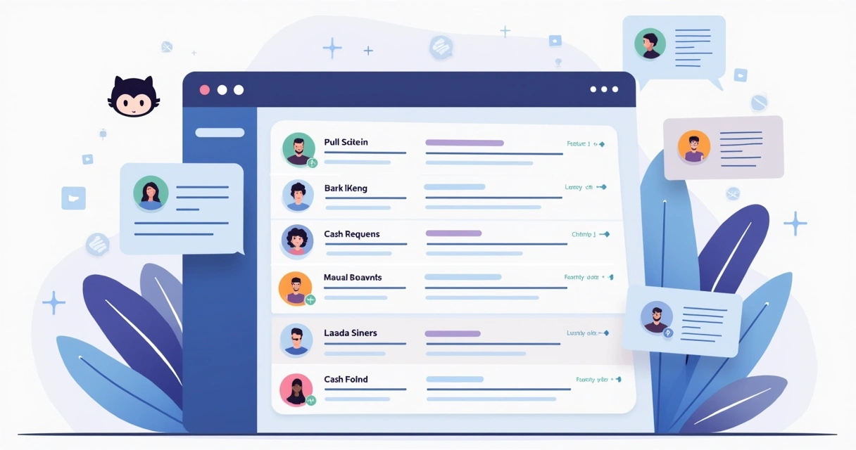 Interface GitHub com múltiplos pull requests abertos