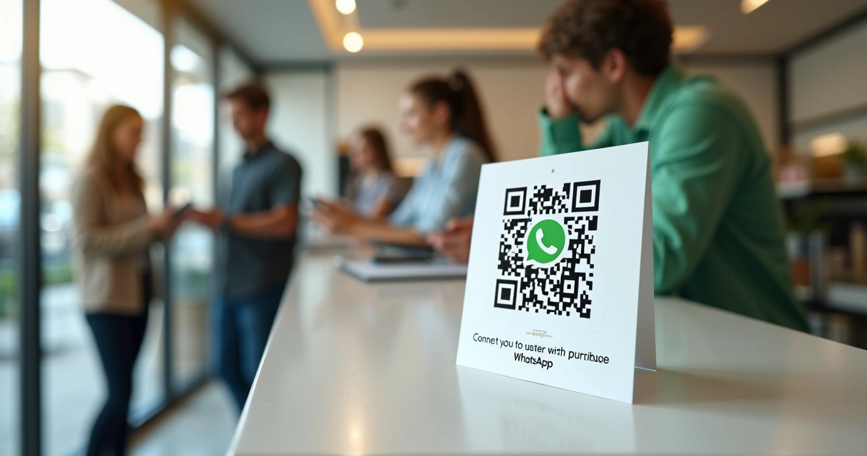 QR code impresso em balcão de atendimento presencial