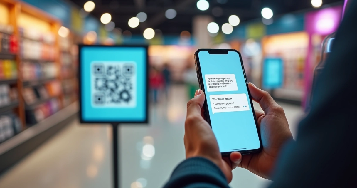 Tela de chatbot em smartphone após escanear QR Code 