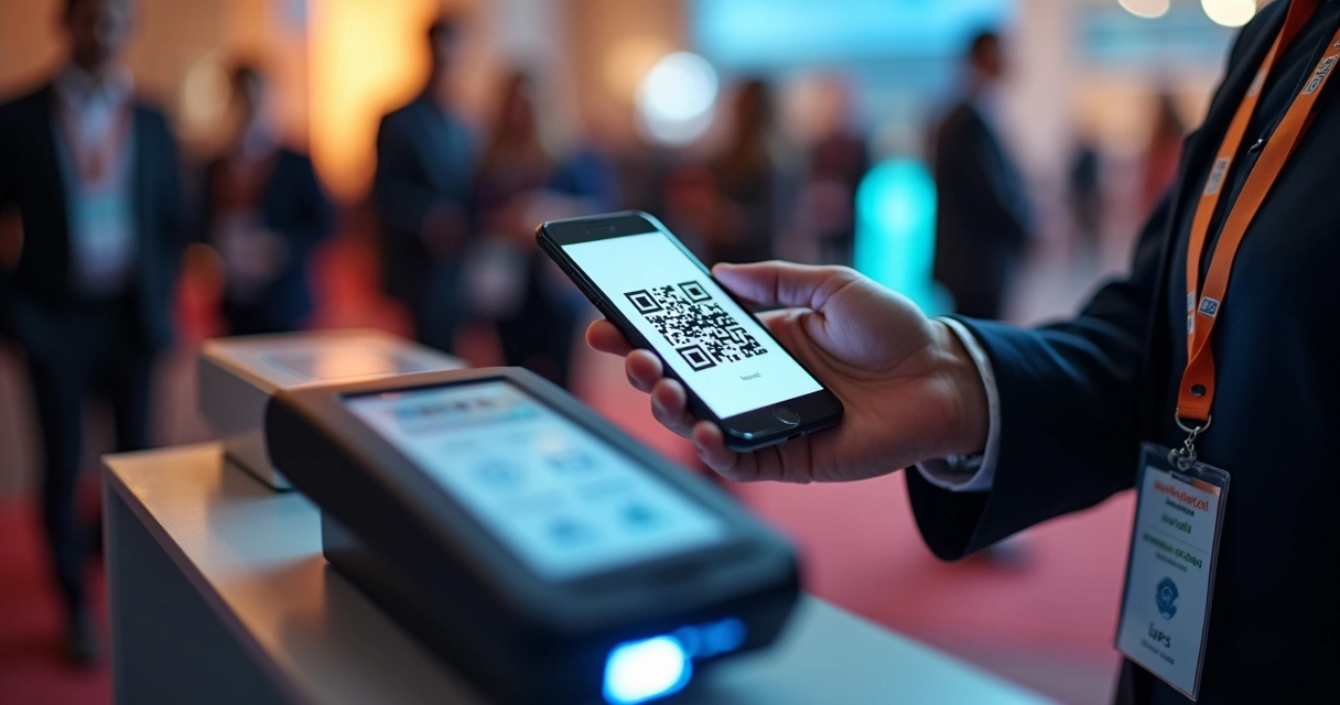 Pessoa mostra QR Code em smartphone para check-in 