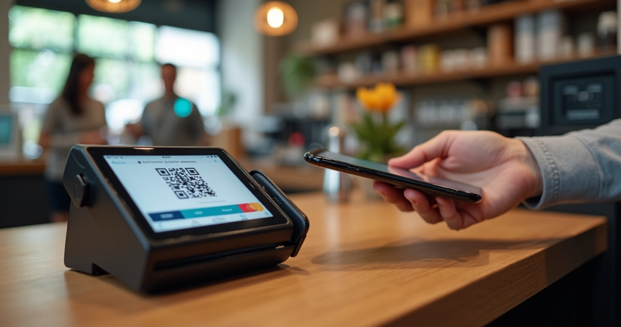 Pagamento por QR Code em ambiente comercial