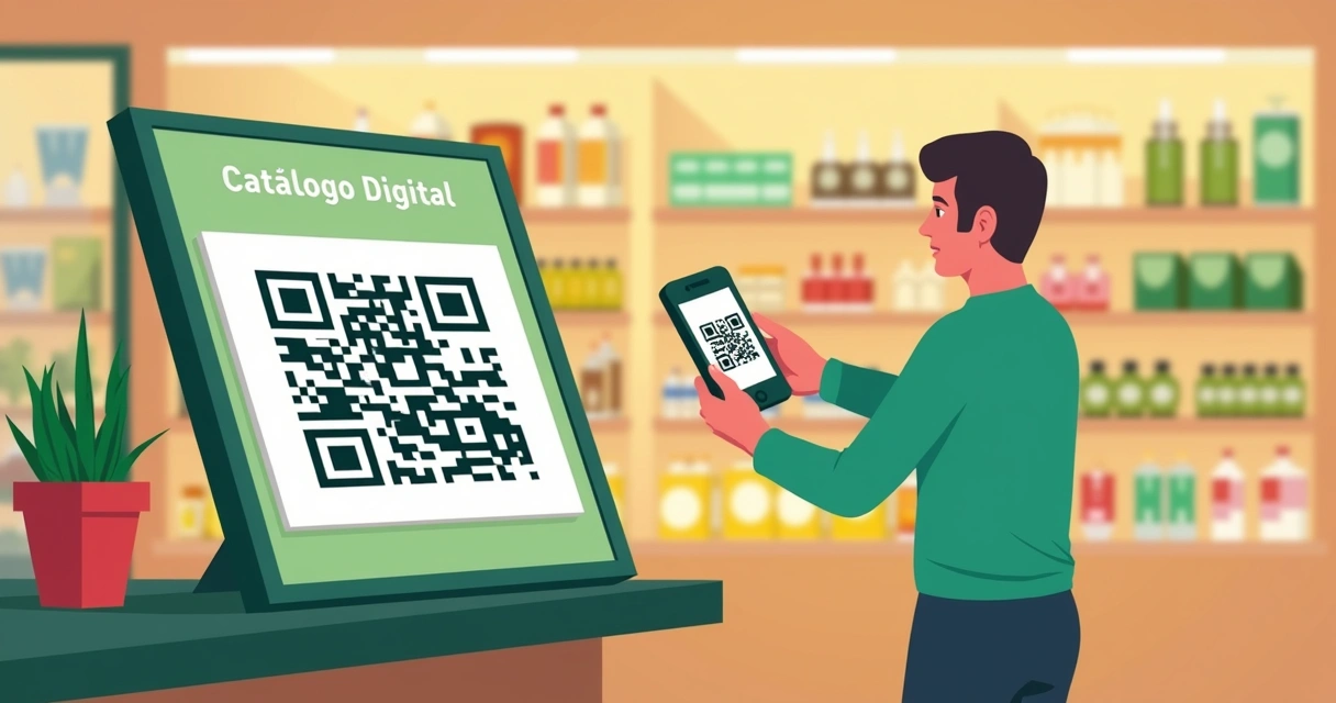 Cliente lendo QR Code na loja 