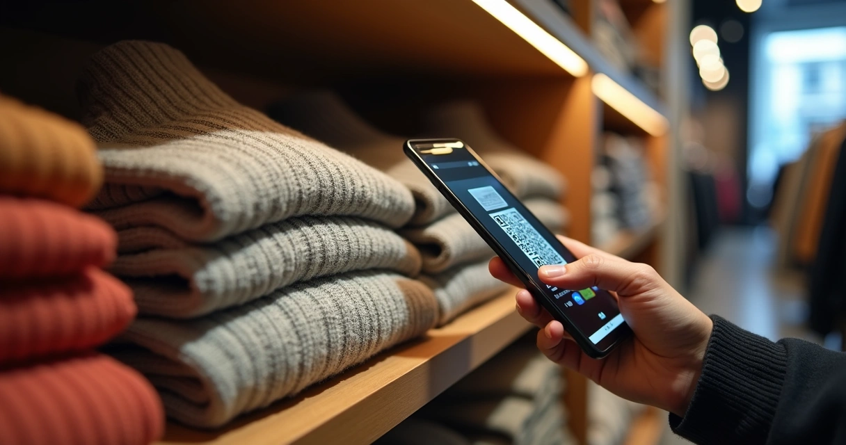 QR code ao lado de produto em loja física 