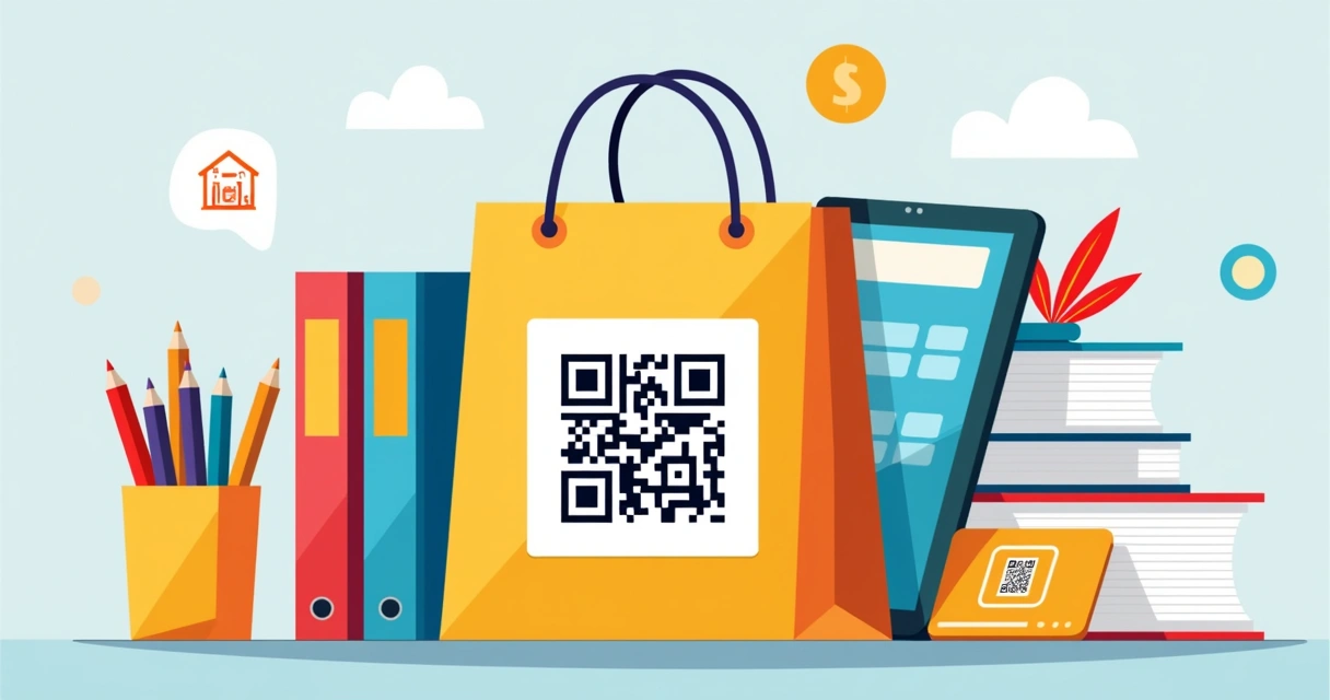 QR Code para catálogo digital de papelaria em embalagem de produto 