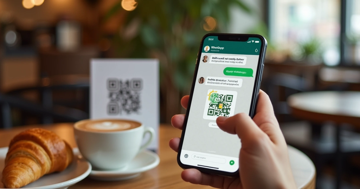Cliente escaneando QR e pedindo no WhatsApp