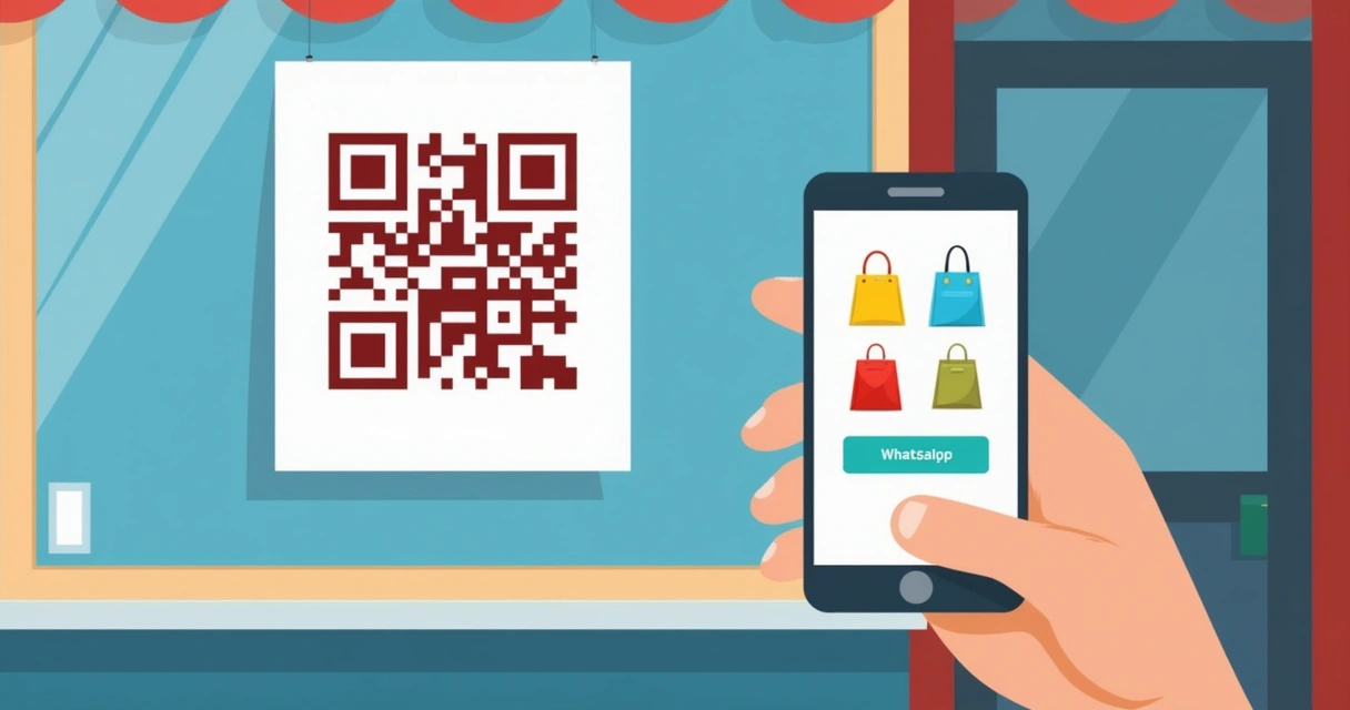 Vitrine de loja com QR Code para catálogo digital 