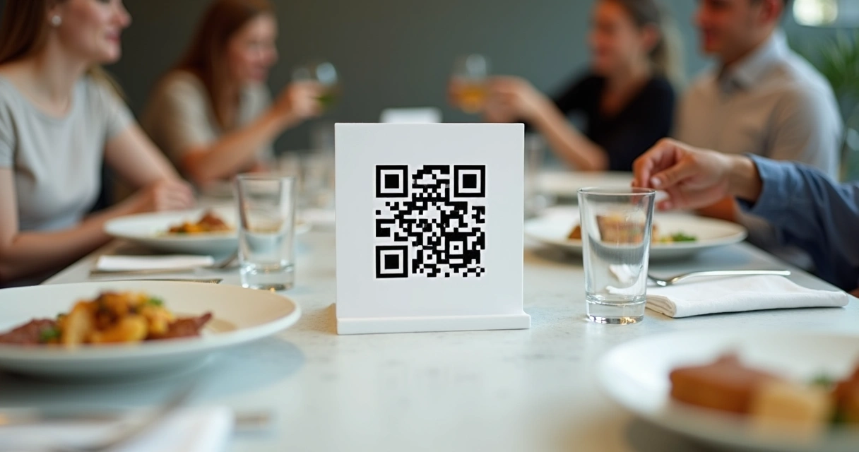 QR Code para cardápio digital em mesa de restaurante 