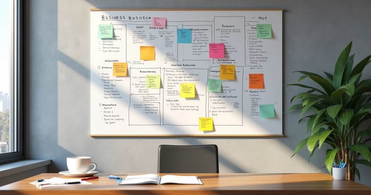 Quadro Canvas preenchido à mão em parede de escritório 