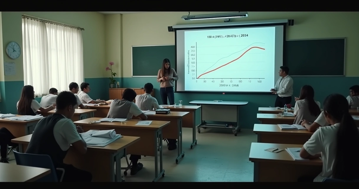 Gráfico mostrando queda de estudantes em engenharia no Brasil