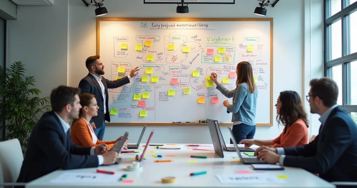 Quadro de estratégias de growth marketing em escritório 