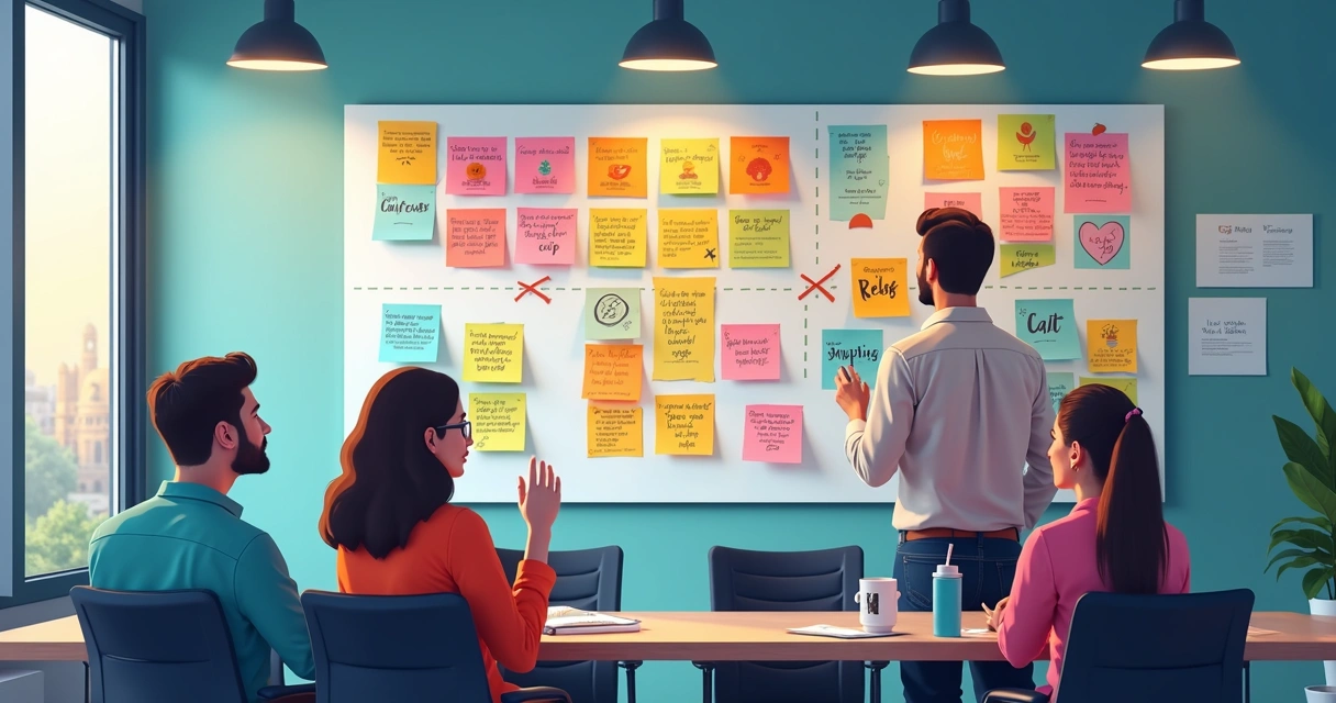 Quadro de gamificação colorido no ambiente de vendas 