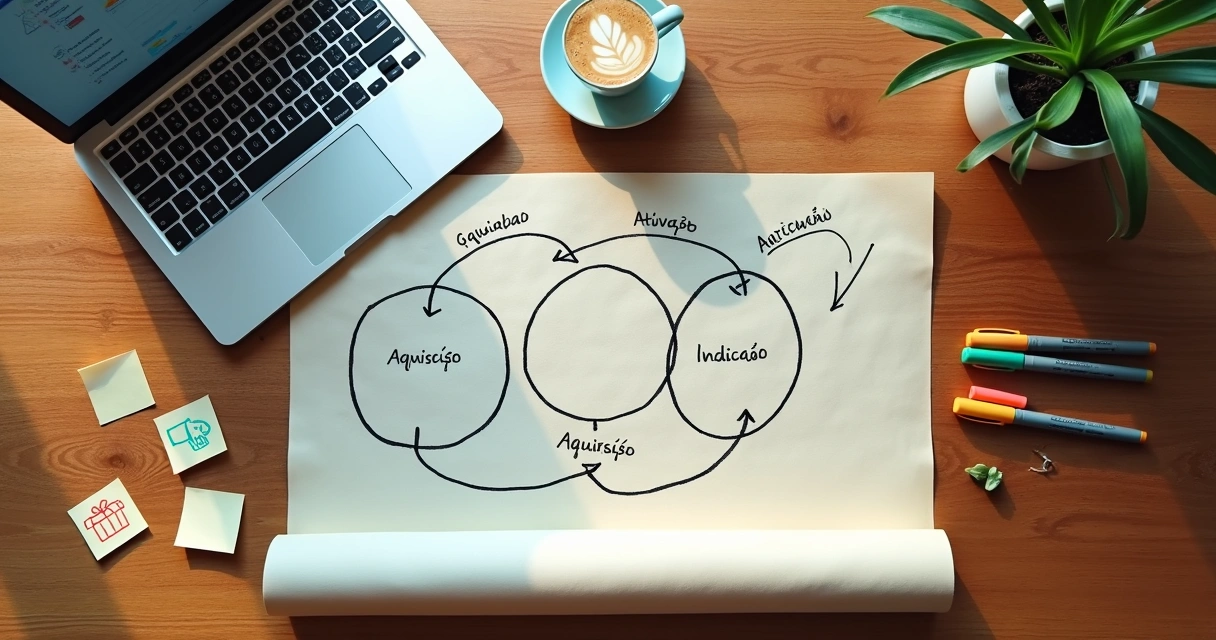 Quadro com loops de crescimento desenhados a mão 