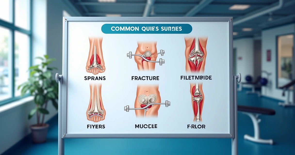Quadro mostrando tipos comuns de lesão em academia 