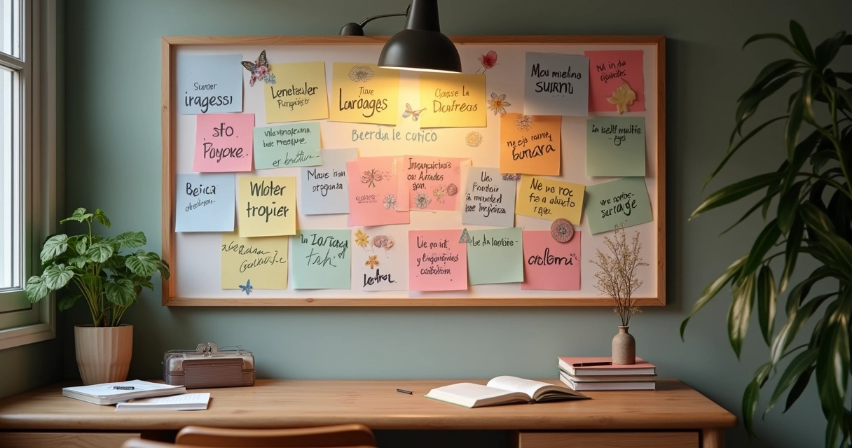 Quadro com palavras motivacionais sobre autoimagem 