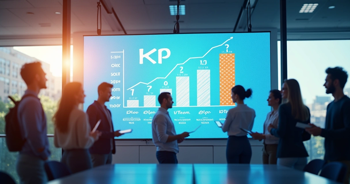 Painel de OKRs mostrando progresso de equipe em empresa
