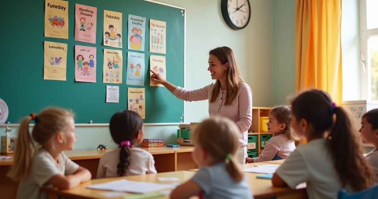 Quadro de rotina escolar visual para crianças
