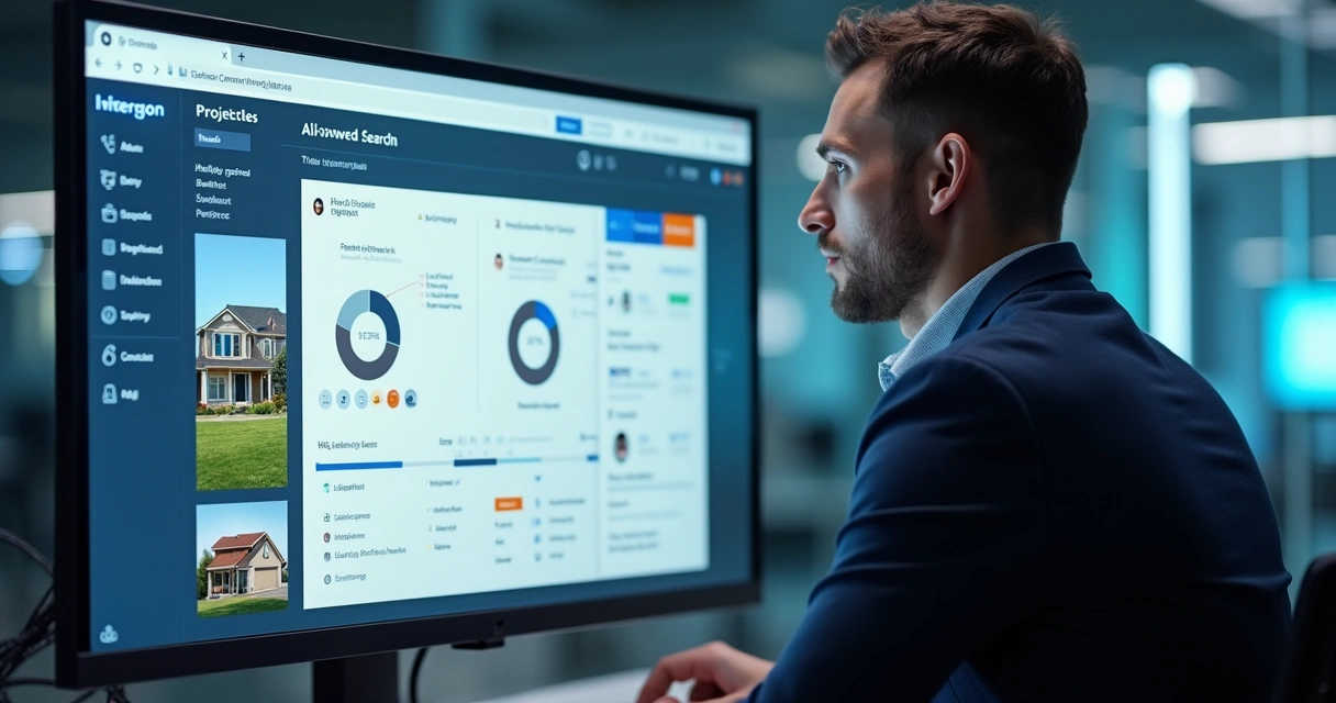 Corretor usando painel de IA para sugerir imóveis alternativos 