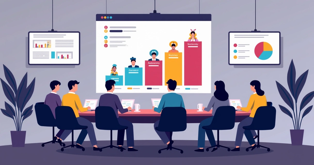 Equipe comercial analisando pipeline com diferentes leads por estágio 